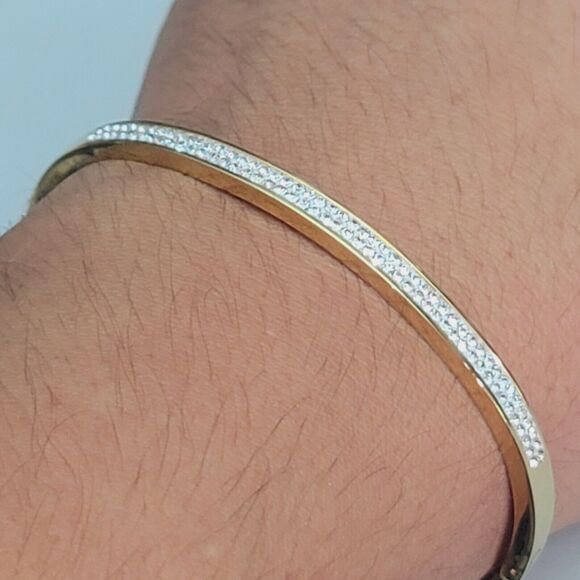 Women's Yellow Gold Filled Bangle Bracelet - Picture 8 of 10